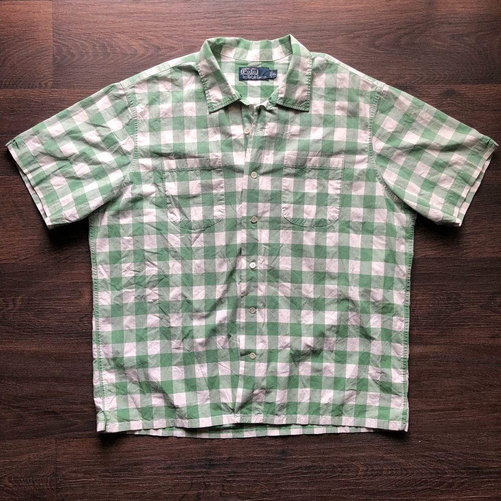 Polo Ralph Lauren Green Plaid Button Down S/S XL